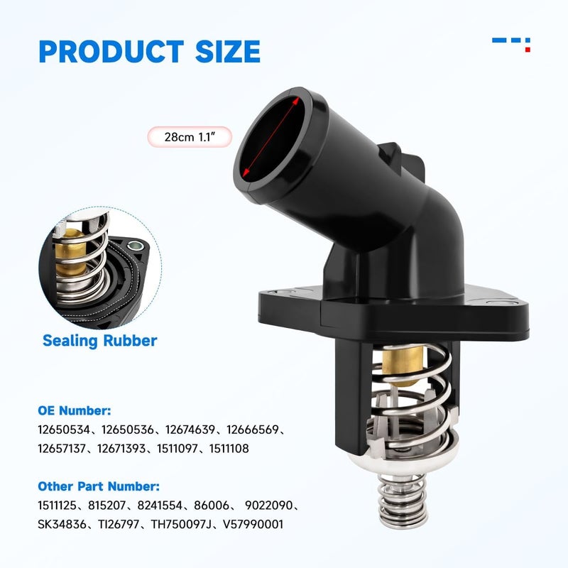 lasancamila 902-2090 Thermostat Housing Assembly Replacement With 2014-2020 Chevy Silverado Suburban Tahoe, GMC Sierra Yukon, 2015-2020 Cadillac Escalade 4.3 5.3 5.3L 6.2L, OEM Replace# 815-207, 15-11125 - Image 2